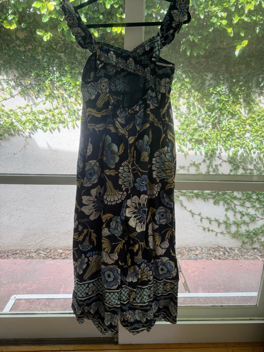 NWOT Free People Bali Albright Floral Boho Jumpsuit Blue Navy Multi 100% Cotton - Picture 12 of 15
